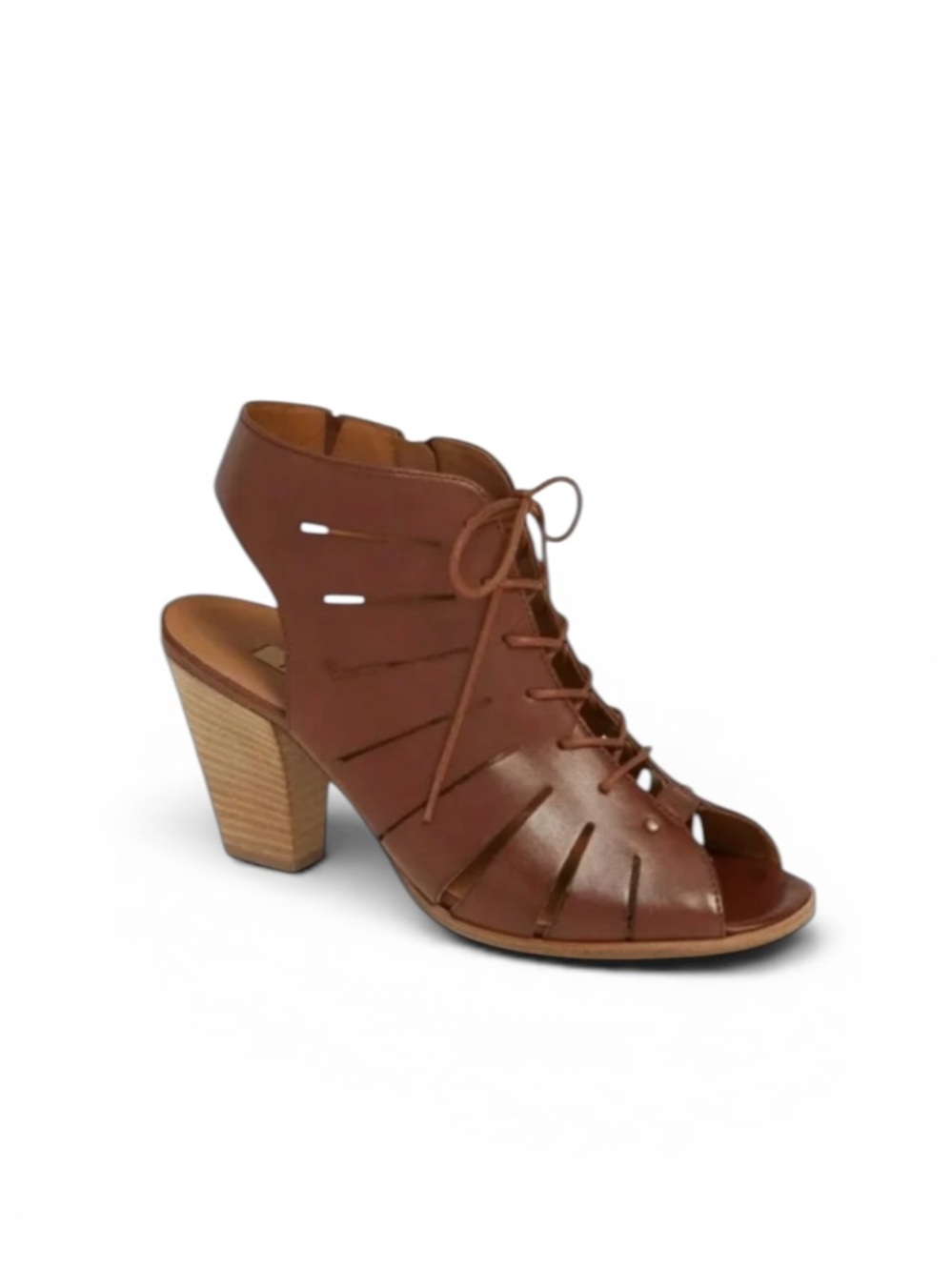 Paul Green Leather Cosmo Lace Up Bootie Sandal 8.5 (US)